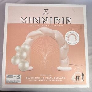 Minnidip La Vaca Blush Inflatable Arch Sprinkler Pearl Garland 7.5ft Party Pool